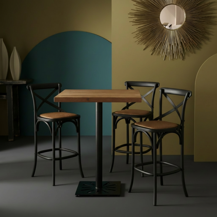 Chaise haute bistrot noir