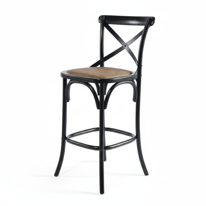 Chaise haute bistrot noir