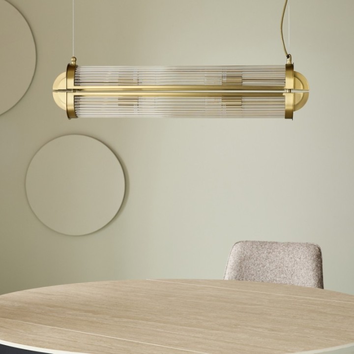 Lustre en verre et métal chromé GRAND REX