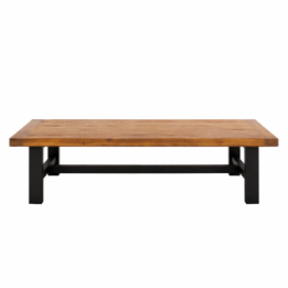 Table basse en pin massif avec piètement noir MAZOT