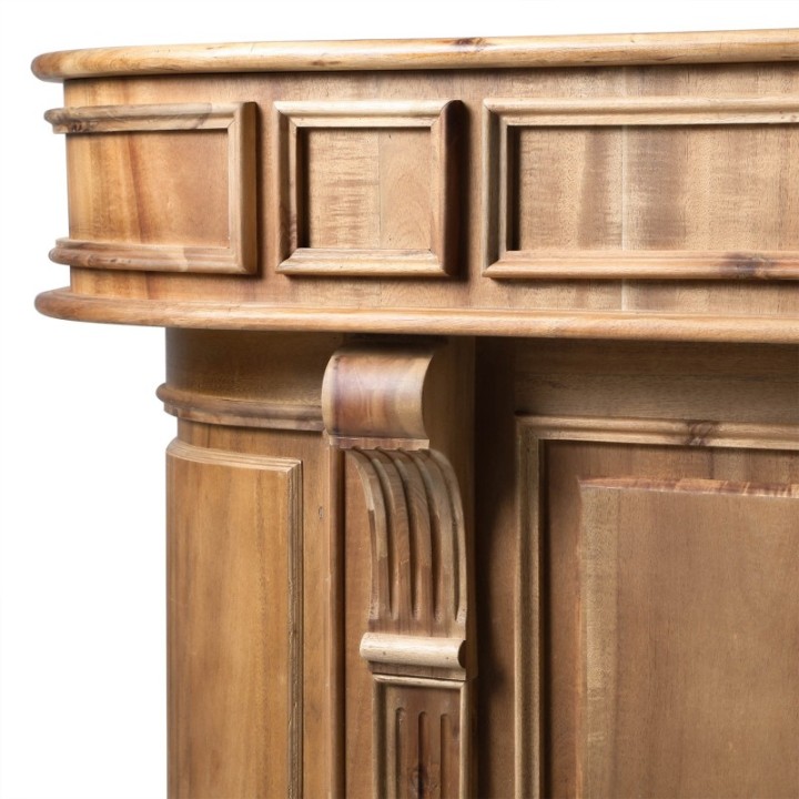 Comptoir aux bords arrondis en bois massif vieilli ESTAMINET
