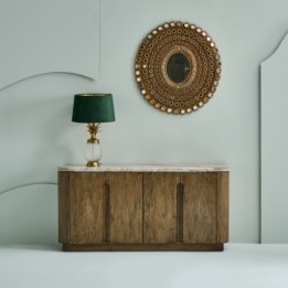 Buffet en bois massif et marbre BUREN