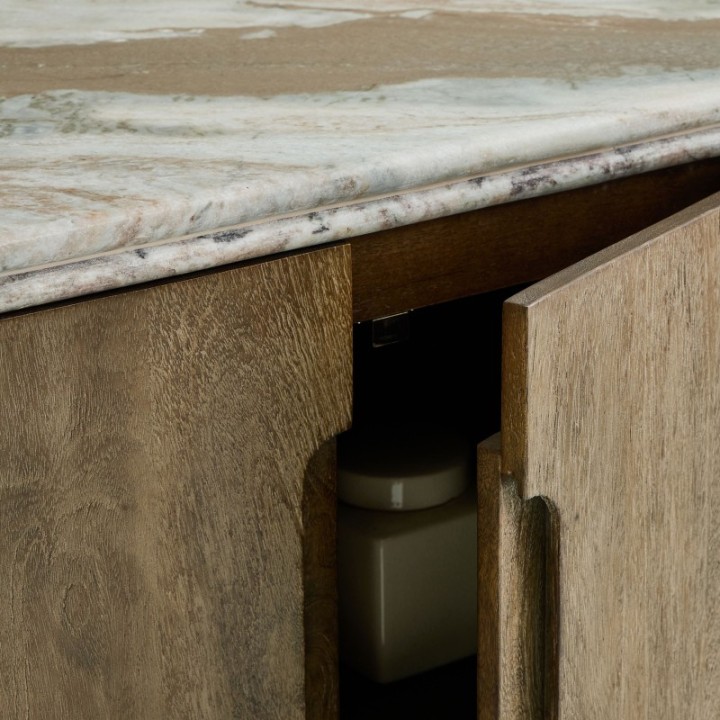 Buffet en bois massif et marbre BUREN