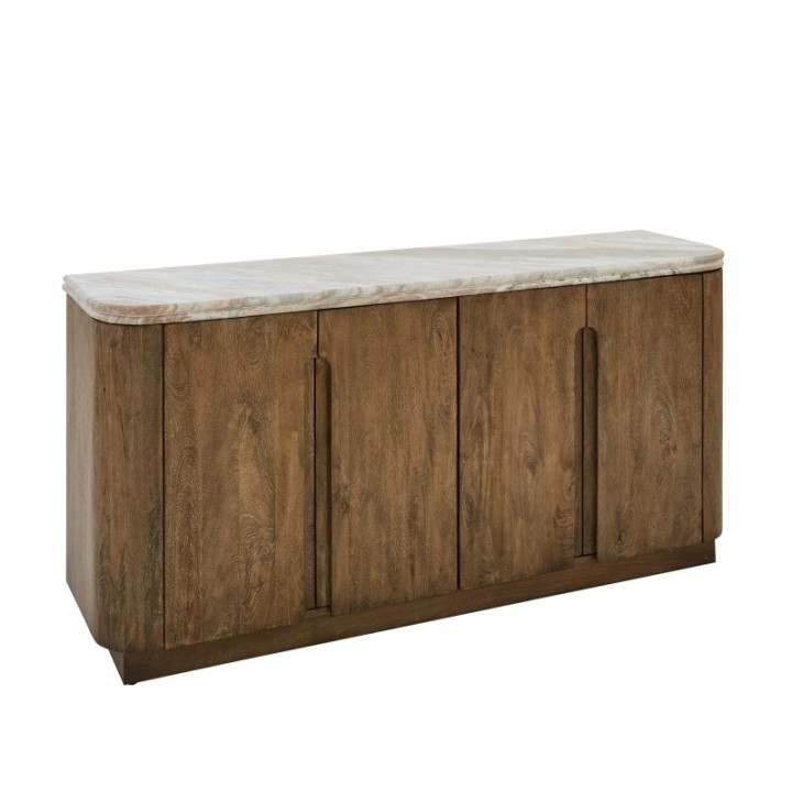 Buffet en bois massif et marbre BUREN
