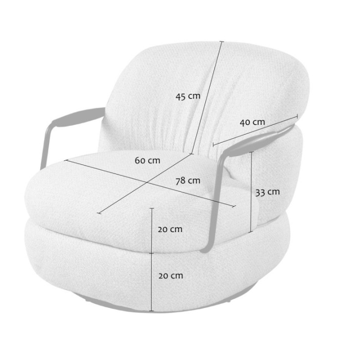 Fauteuil écru MICHEL
