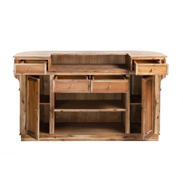 Comptoir aux bords arrondis en bois massif vieilli ESTAMINET