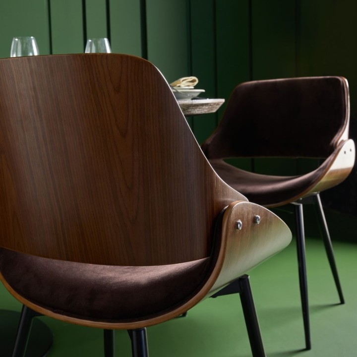 * Chaise Mannix velours marron FR