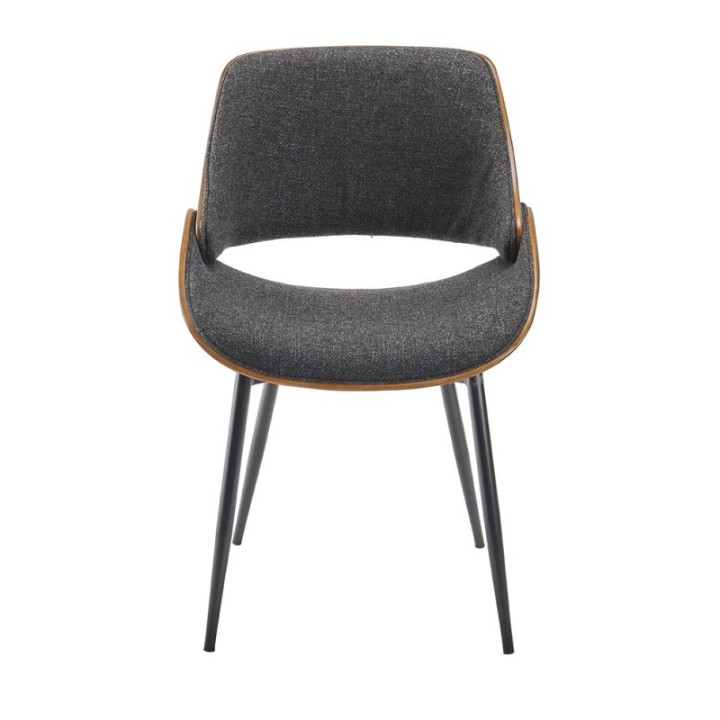 Chaise vintage Mannix en tissu gris et bois