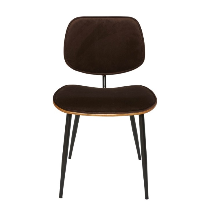 Chaise vintage Olympia en velours marron