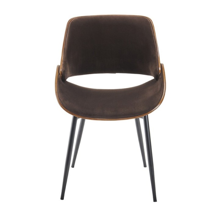 Chaise vintage Mannix en velours marron