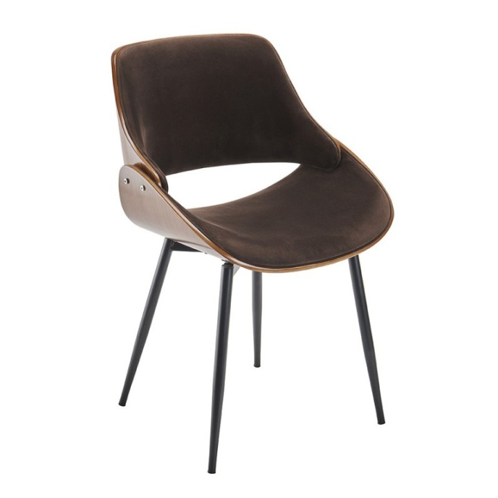 Chaise vintage Mannix en velours marron