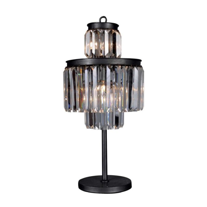 Lampe à poser esprit années 50, avec pampilles