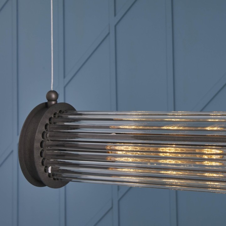 Lustre tube simple esprit années 50