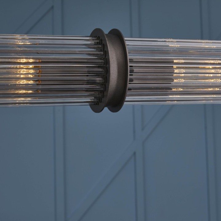 Lustre tube double esprit années 50