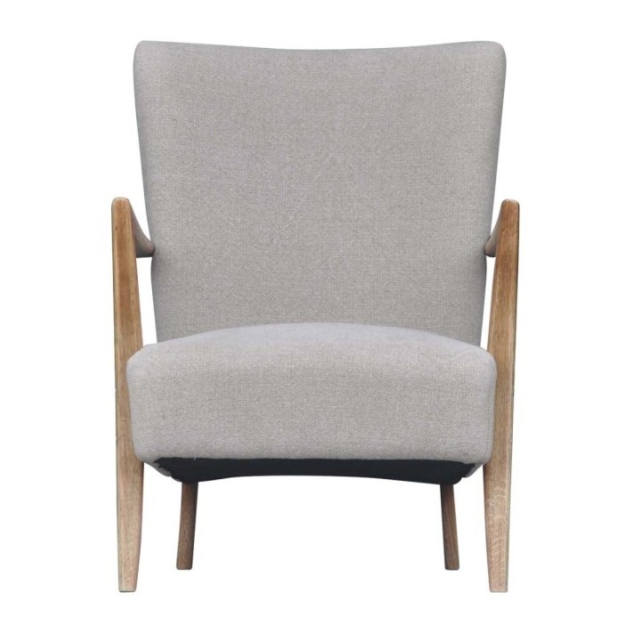 Fauteuil Jacques esprit scandinave en lin et chêne massif