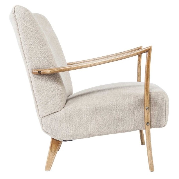 Fauteuil Jacques esprit scandinave en lin et chêne massif