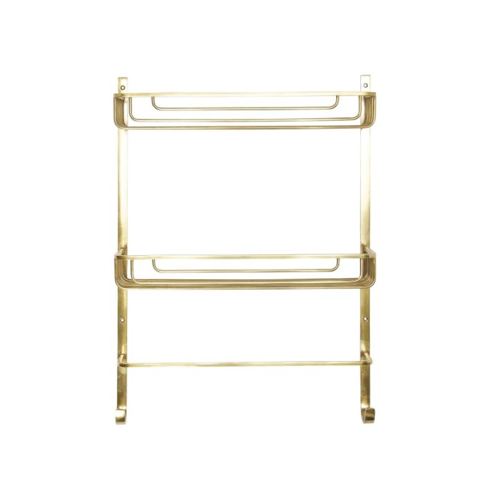 Etagère de salle de bain en laiton doré