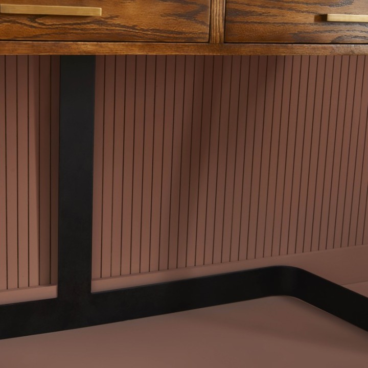 Bureau en chêne brûlé et piètement métal, collection Scarlette