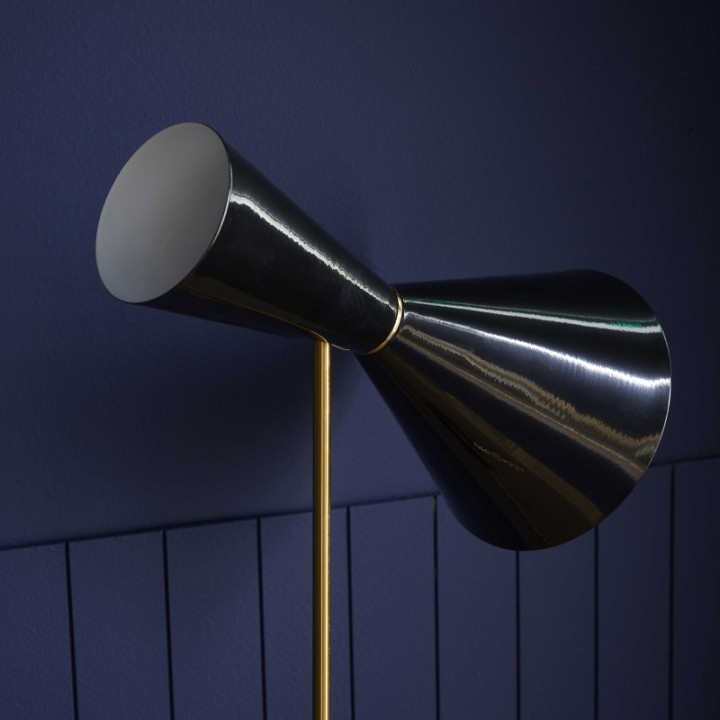 Lampe en métal finition noir et laiton FRANÇOIS