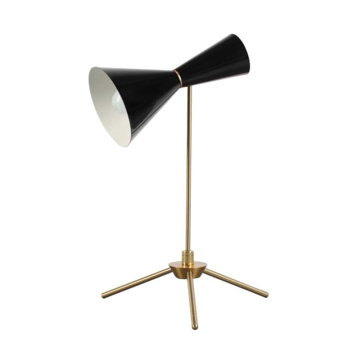 Lampe en métal finition noir et laiton FRANÇOIS