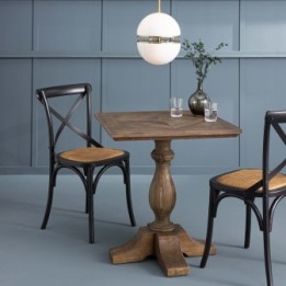 Table bistrot carrée en vieux bois AGATHE