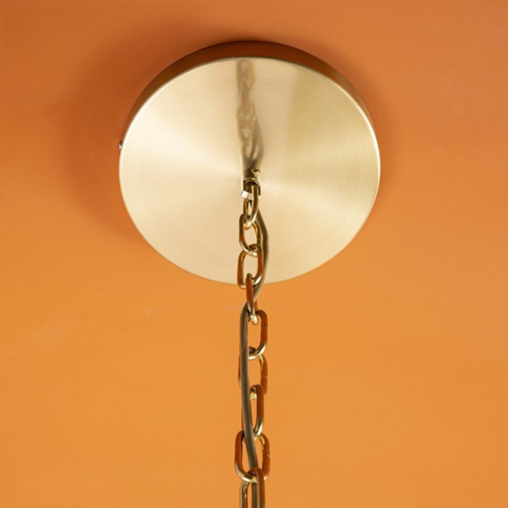 Lustre en métal doré avec globes en opaline MONTPARNASSE