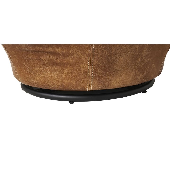 Fauteuil Pivotant en Cuir Camel - ACHILLE