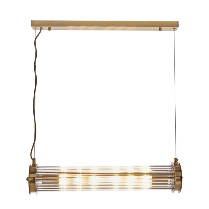 Lustre tube simple en métal finition laiton doré TUBES