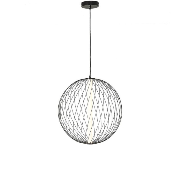 Lustre en métal noir et globe D50 cm ATOME