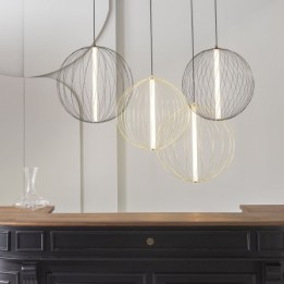 Lustre en métal doré et globe  D50 cm ATOME