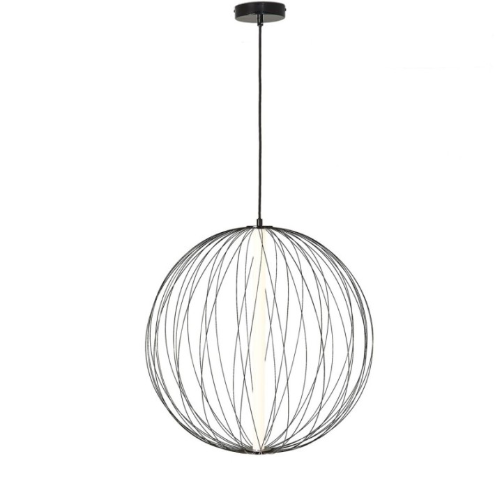 Lustre en métal noir et globe D60 cm ATOME