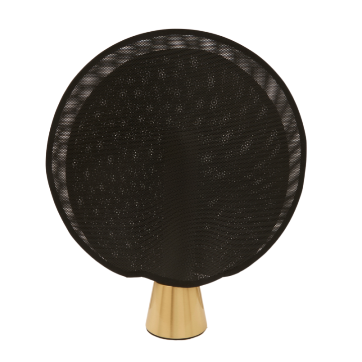 Lampe en métal doré et maille plastique noire H40 cm MAILLE