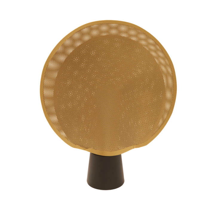 Lampe en métal noir et maille plastique dorée H33 cm MAILLE