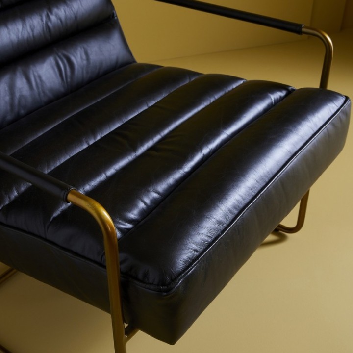 Fauteuil en Cuir Noir - MARANELLO