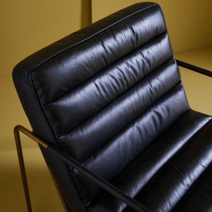 Fauteuil en Cuir Noir - MARANELLO