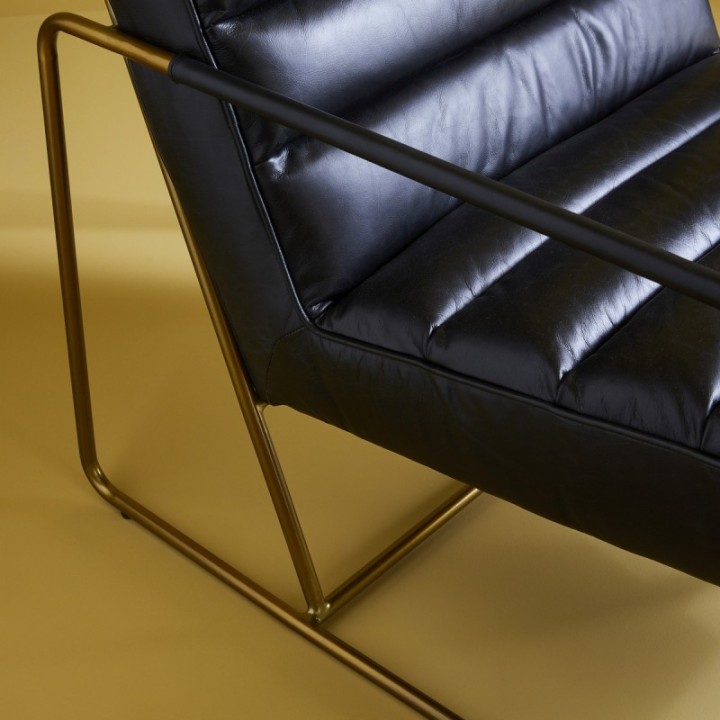 Fauteuil en Cuir Noir - MARANELLO