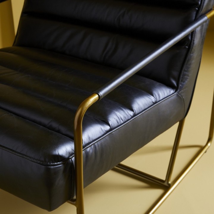 Fauteuil en Cuir Noir - MARANELLO