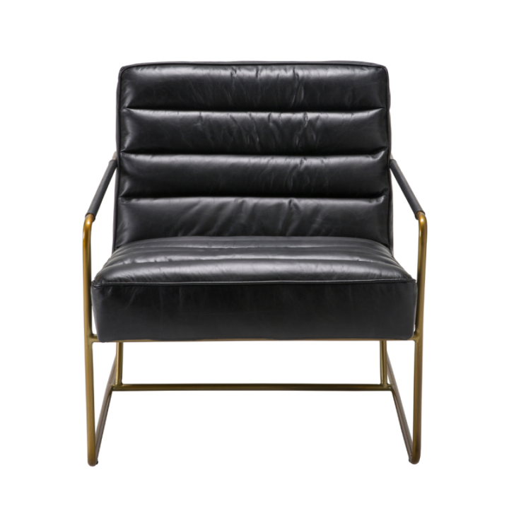 Fauteuil en Cuir Noir - MARANELLO