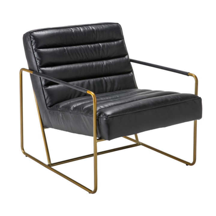 Fauteuil en Cuir Noir - MARANELLO