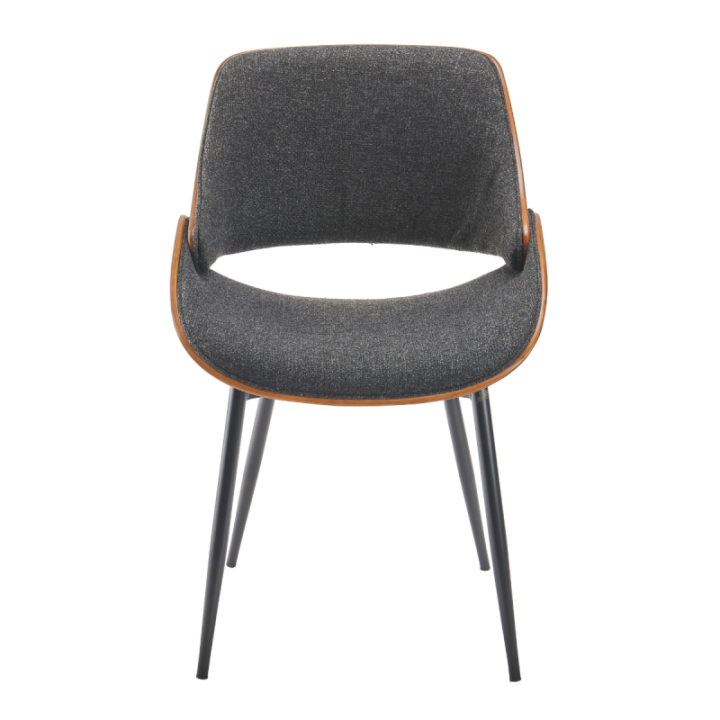 Chaise vintage Mannix en tissu gris et bois