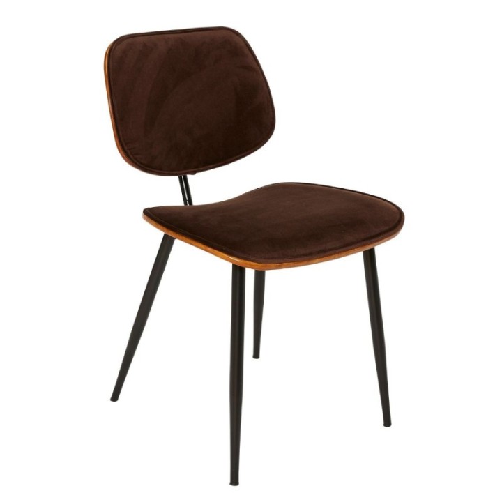 Chaise vintage Olympia en velours marron
