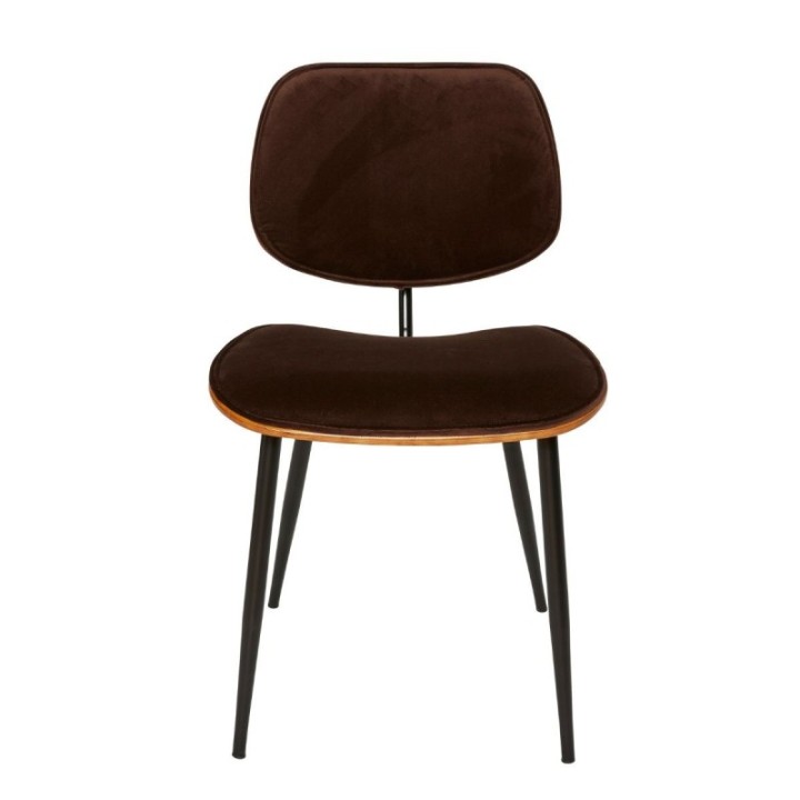 Chaise vintage Olympia en velours marron