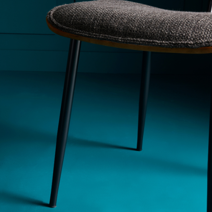 Chaise vintage Olympia en tissu gris