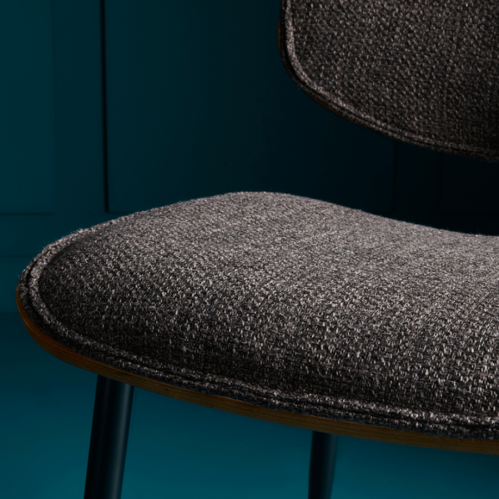 Chaise vintage Olympia en tissu gris