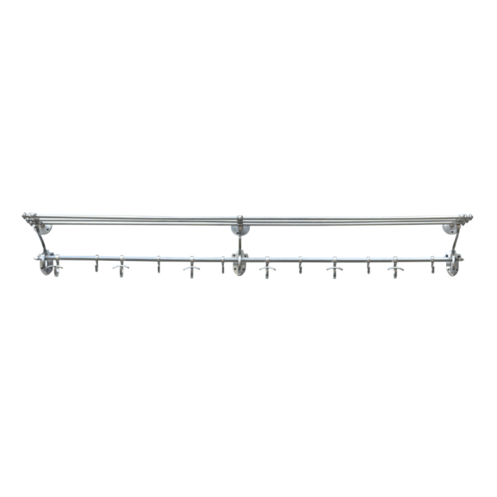Grand porte manteau vintage en laiton argenté