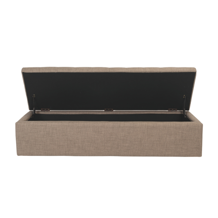 Coffre de lit capitonné transformable en banc