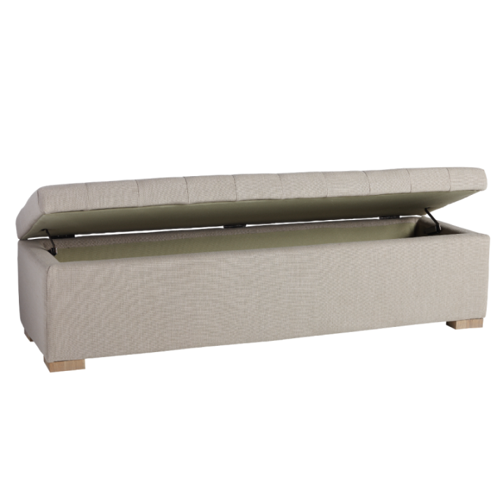 Coffre de lit capitonné transformable en banc