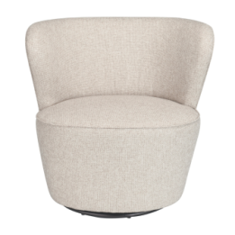 Fauteuil pivotant en tissu esprit scandinave