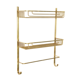 Etagère de salle de bain en laiton doré