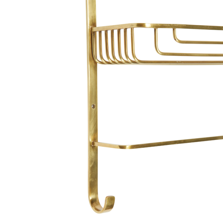 Etagère de salle de bain en laiton doré